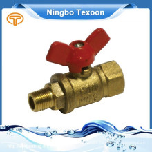 191-TM red punch Brass Mini Ball Valve With Red Handle